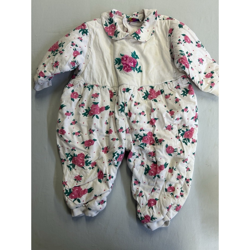 Vintage 1990s Jelly Beans One Piece Puffer Romper Size 18 Months